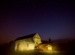 Commanderie of the Knights Templar below the Big Dipper Plough Ursa Major constellation. Coulommiers, Seine-et-Marne, France