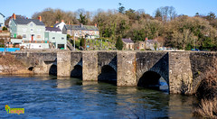 The River/Afon Teifi Bridge at Lechryd, Ceredigion. Wales. UK