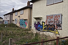 Preston Road Street Art of empty Houses