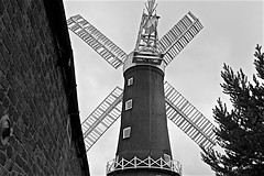 Mill at Skidby East Riding of Yorkshire in Monochrome 11 July 2019