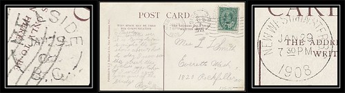 British Columbia / B.C. Postal History - 29 January 1908 - MILLSIDE, B.C. (split ring / broken circle cancel / postmark) via New Westminster, B.C. to Everett, Washington, USA