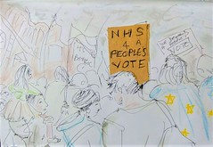 People's Vote march - sketches