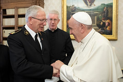 General Brian Peddle in conversation with His Holiness Pope Francis