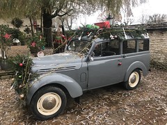Renault Juvaquatre Dauphinoise Fourgonnette circa 1958 complete with Christmas decorations!