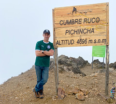 Climbing Volcán Rucu Pichincha, 4,698 meters (15,413 ft) above sea level, Quito, Ecuador.