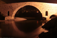FR11 3412 Le Pont de l'Abbaye et la rivière l'Orbieu. Lagrasse, Aude, Languedoc