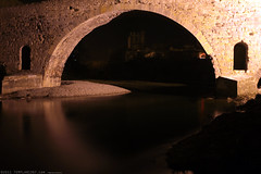 FR11 3422 Le Pont de l'Abbaye et la rivière l'Orbieu. Lagrasse, Aude, Languedoc