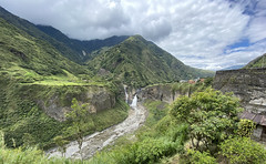 The Highway of the Waterfalls (la Ruta de las Cascadas), Baños de Agua Santa at 1,800 metros (5,905 ft) above sea level, the Central Highlands, Ecuador.