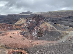 The Sierra Negra (1,490 meters / 1,490 ft) and Chico (860 meters / 2,821 ft) Volcanoes, Isla Isabela, the Galápagos Islands, Ecuador.