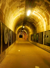 The rail access tunnel, La Coupole, Helfaut-Wizernes, Pas-de-Calais, France.