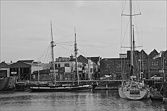 Monochrome views of Hull Marina 16 January 2020