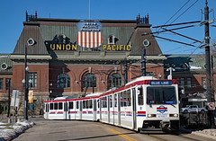 TRAX Blue Line at the Union Pacific Depot