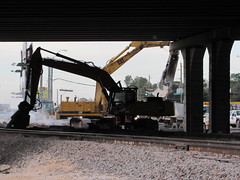 Removing A BNSF Train Bridge 