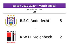 Saison 2019-2020 - U16 - R.S.C.Anderlecht - R.W.D.M. : 5-2 (amical)