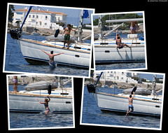 20170715_03 People jumping off sailboat in Billionaire Bay, Antibes, France