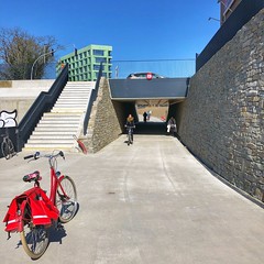 Het nieuwe Belle-Vue fietspad & de fietstunnel onder de Tiensesteenweg in Leuven