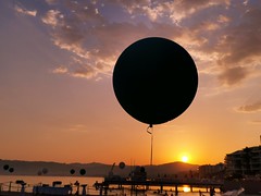 a balloon in the sunset