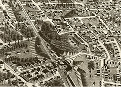 DETAIL OF 1887 BIRDS EYE VIEW OF MEMPHIS, TENNESSEE