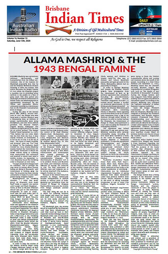 “Allama Mashriqi & the 1943 Bengal Famine” By Nasim Yousaf