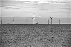 Fishing at Withernsea in Monochrome East Yorkshire