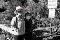 Family hiking at the Blue Hills