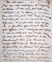 Lettre de G. de Chirico à Paul Guillaume (Musée de l'Orangerie, Paris)