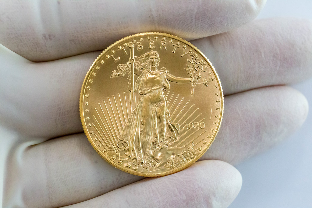 Sammlerstück: Lady Liberty von Augustus Saint-Gaudens auf der American Eagle 2020 Münze aus Gold