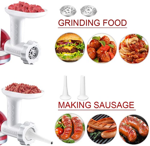 Antree Food and Meat Grinding Attachment enables to grind meats and to make sausage