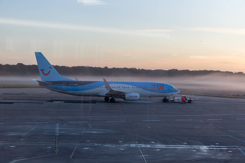 Boeing 737-800 airplane of carrier TUI at the newly inaugurated BER airport in Berlin, Germany
