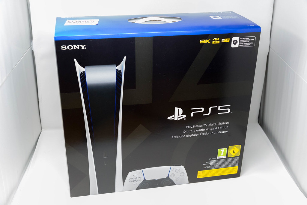 Sony PlayStation 5 Digital Edition Packaging Box on White Background