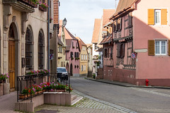 Mairie and Rue Principale, Bernardswiller, Alsace, France