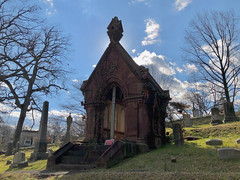 Linthicum-Dent mausoleum against the sky, Oak Hill Cemetery, Georgetown, Washington, D.C.