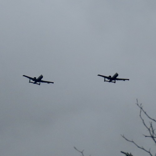A-10 Aircraft Practicing Under The Rainclouds