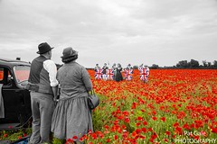 Victory War Time Band in a poppy field.