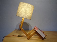 Wooden Person Bedside Lamp