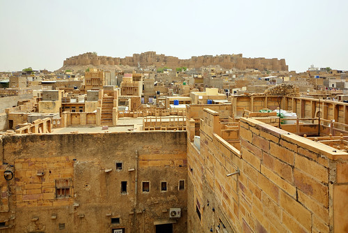 India - Rajasthan - Jaisalmer - Patwa Havelis - View To Jaisalmer Fort - 61