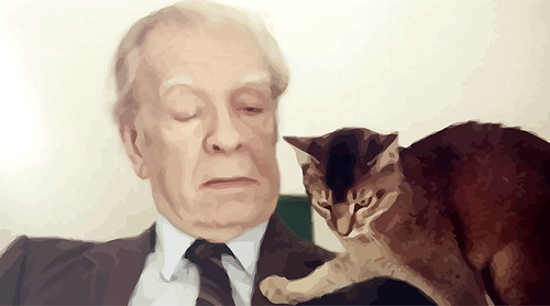 Jorge Luis Borges y su gato