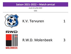 Saison 2021-2022 - U21 - KV Tervuren - RWDM : 1-3 (amical)