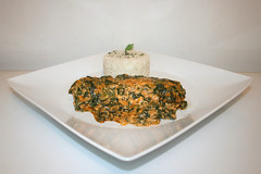 Salmon cream gratin with spinach / Lachs-Sahne-Gratin mit Spinat