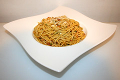 Spaghetti aglio olio e pancetta