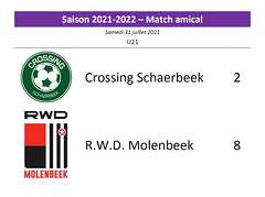 Saison 2021-2022 - U21 - Crossing Schaerbeek - RWDM : 2-8 (amical)