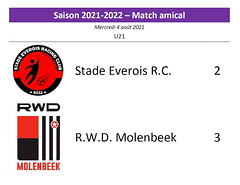 Saison 2021-2022 - U21 - Stade Everois RC - RWDM : 2-3 (amical)
