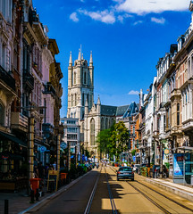 Gent, Historische binnenstad van Sint-Baafskathedraal naar Belfort
