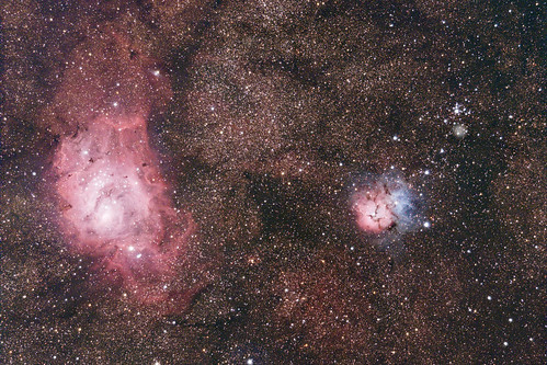 M 8 The Lagoon Nebula, M 20 The Trifid Nebula, Sag.