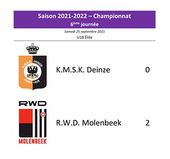 Saison 2021-2022 - U18 - K.M.S.K. Deinze - R.W.D.M. : 0-2 (championnat)