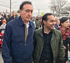 Henry Cisneros and Julian Castro at MLK March