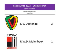 Saison 2021-2022 - U18 - K.V. Oostende - R.W.D.M. : 3-1 (championnat)