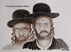 Watercolors - Hasidic Jews