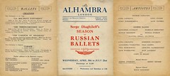 Alhambra, London ~ Diaghileff Russian Ballett