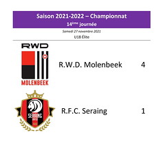 Saison 2021-2022 - U18 - R.W.D.M. - R.F.C. Seraing : 4-1 (championnat)